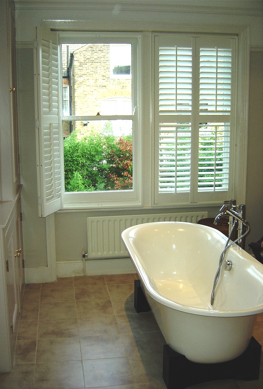 Bio-Folding White Bathroom Shutters