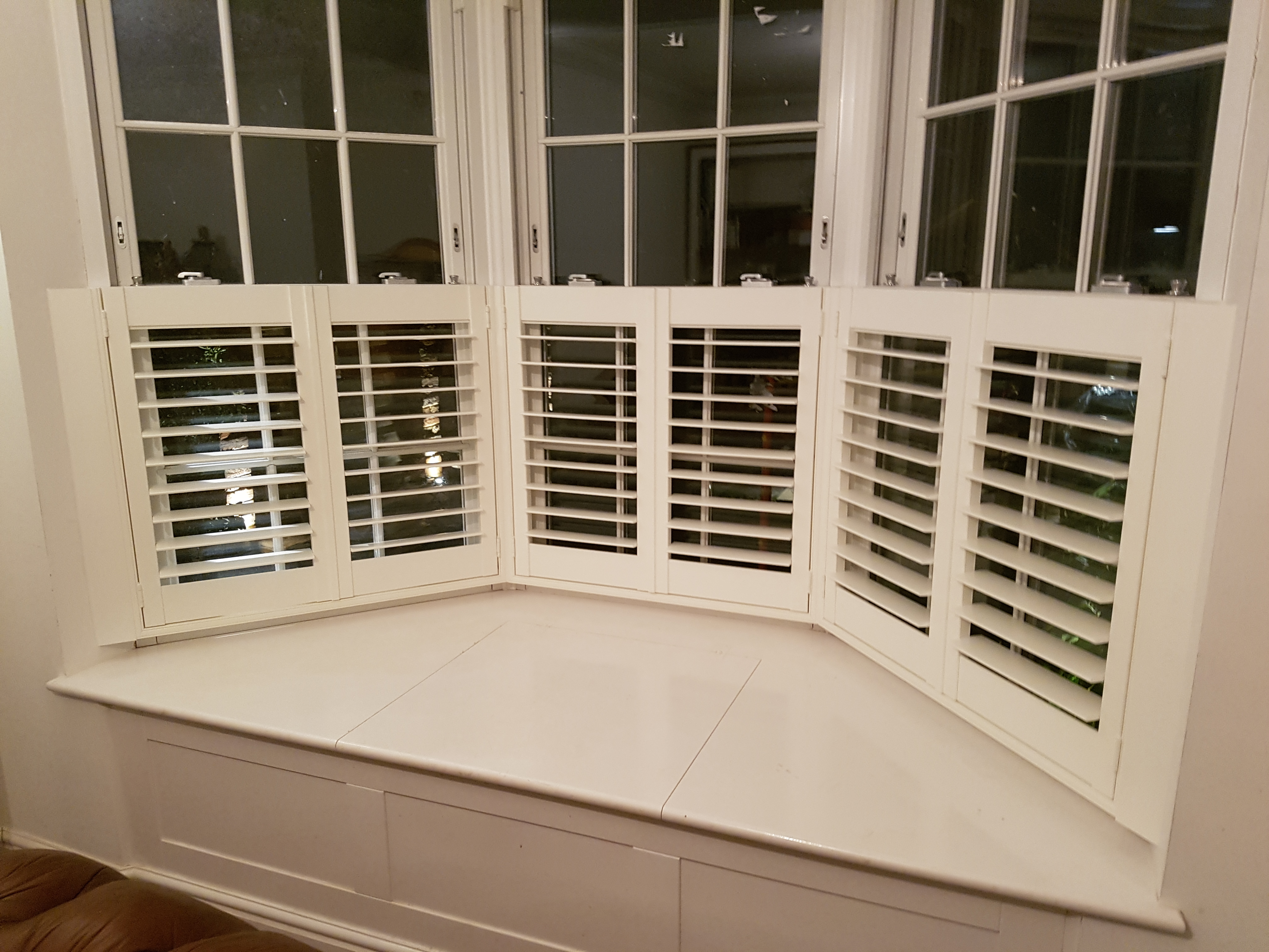Café Style Shutters for Bay Window of Home in South Ascot, Berkshire
